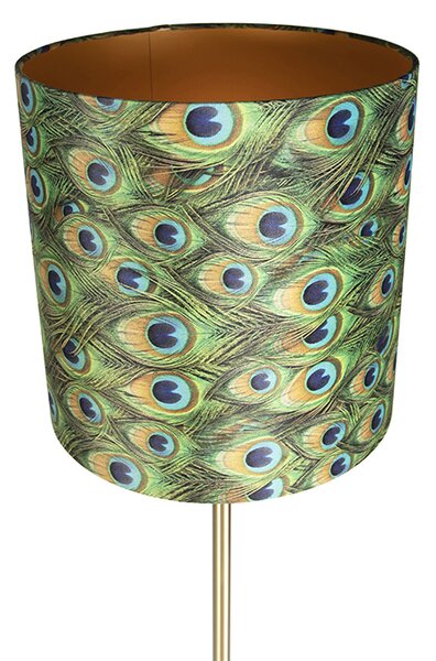 Stoječa svetilka medenina z odtenkom pav 40 cm - Simplo