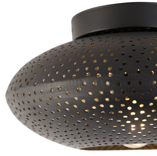 Orientalska stropna svetilka črna z zlatom 25 cm - Radiance