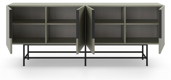 Zeleno-siva nizka komoda 200x77,5 cm Eldia – Marckeric