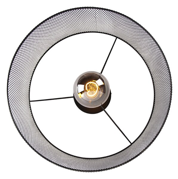 Industrijska stropna svetilka črna - Drum Mesh
