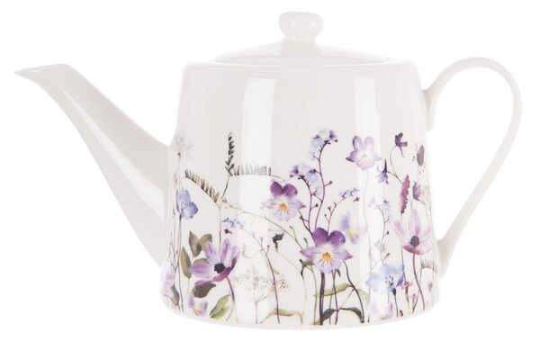 Bel/vijoličen porcelanast čajnik 1 l Louka – Orion