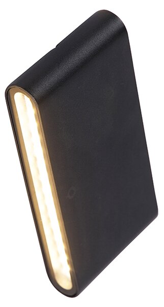 Moderna zunanja stenska svetilka črna 17,5 cm z LED IP65 - Batt