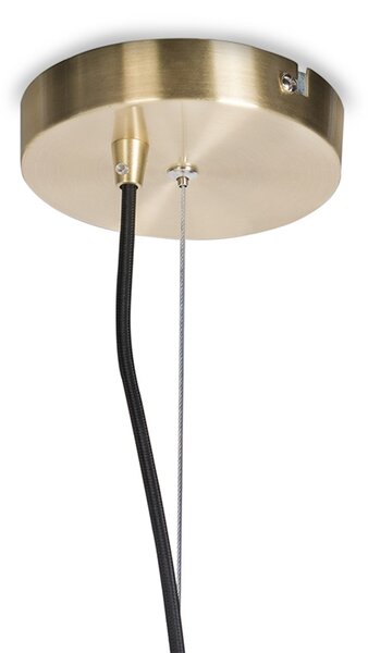 Moderna viseča svetilka medenina s sivim steklom 50 cm - Ball