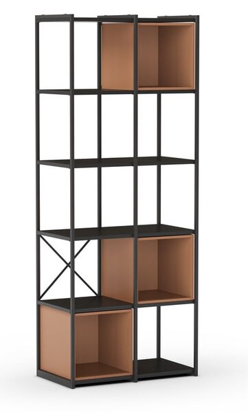 Črn in opečnato oranžen regal 71x179 cm Anya – Marckeric