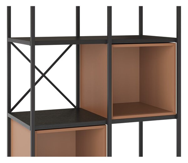 Črn in opečnato oranžen regal 71x179 cm Anya – Marckeric