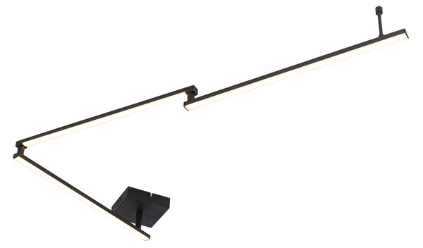 Stropna svetilka črna 150,8 cm vključno z LED 3-stopenjska zatemnitev nastavljiv - Annuschka