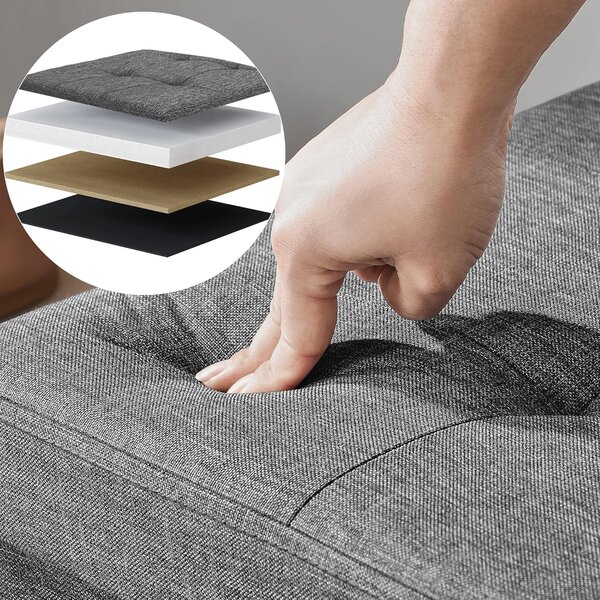 Taburet s prostorom za shranjevanje OTTOMAN 110x38 cm, temno siva
