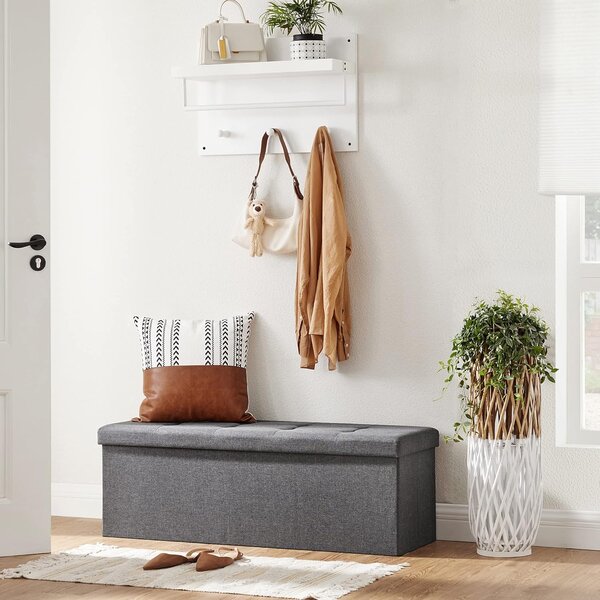 Taburet s prostorom za shranjevanje OTTOMAN 110x38 cm, temno siva