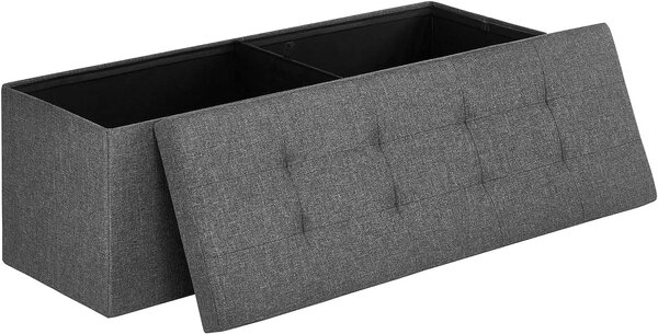 Taburet s prostorom za shranjevanje OTTOMAN 110x38 cm, temno siva