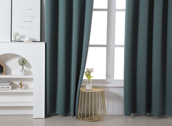 Modrozelena zavesa OXFORD 140x250 cm Za obesiti: Trak za nabiranje