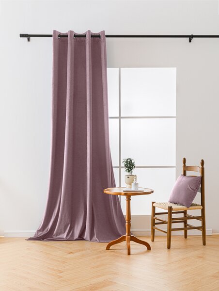 Svetlo vijolična zatemnitvena zavesa VELVET 140x250 cm Za obesiti: Trak za nabiranje