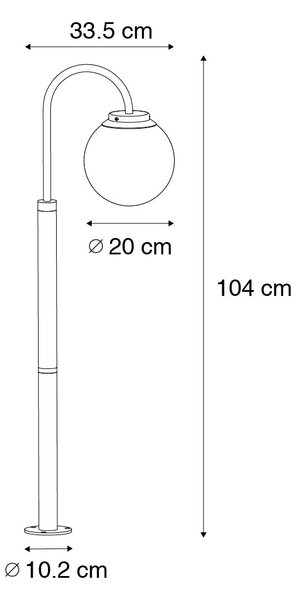 Moderna laterna črna s plastiko 104 cm IP44 - Sfera