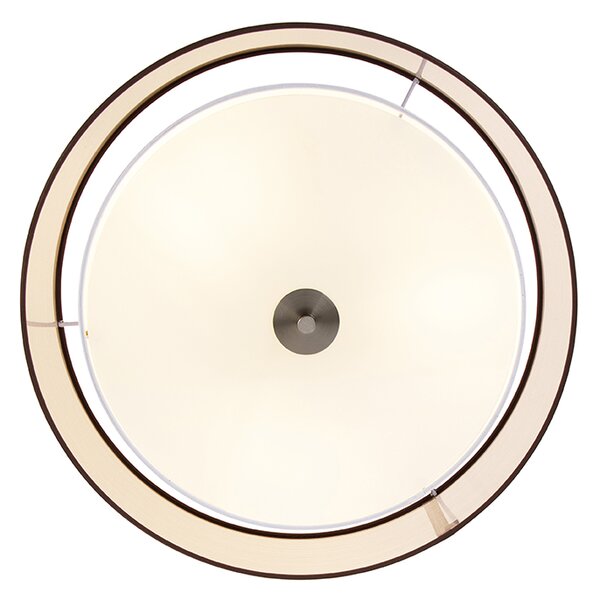 Sodobna stropna svetilka rjave in bele barve 50 cm 3-luč - Drum Duo