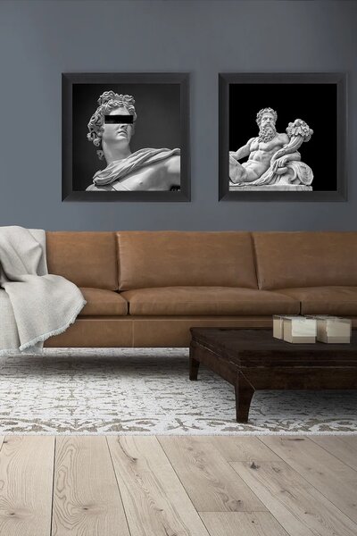 Uokvirjena stenska dekoracija home & lifestyle ZEUS 70 x 70 cm