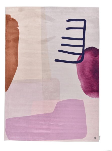 TKANA PREPROGA SHAPES - TWO 140/200 cm potiskano večbarvno, roza