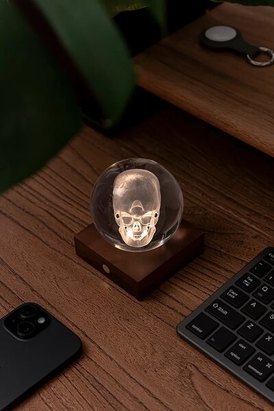 Gingko Design Led brezžična namizna svetilka Gingko Design Amber Crystal Light 9,5 x 8 cm