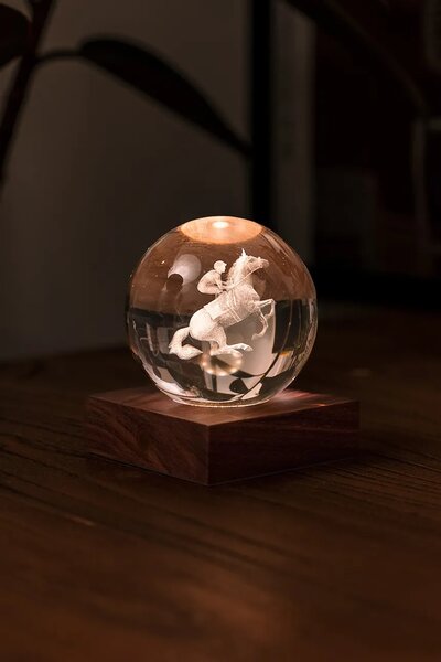 Gingko Design Led brezžična namizna svetilka Gingko Design Amber Crystal Light 9,5 x 8 cm