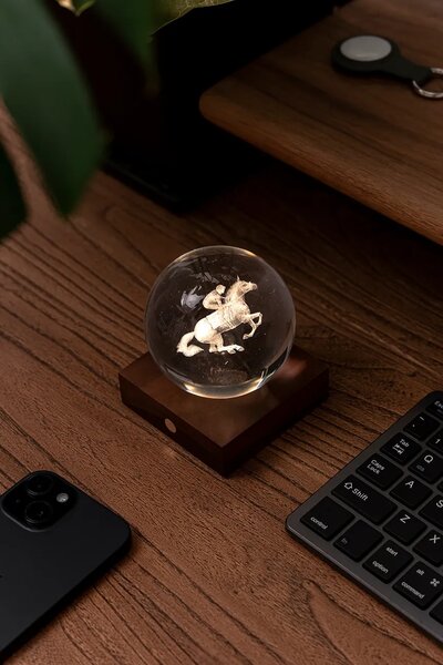 Gingko Design Led brezžična namizna svetilka Gingko Design Amber Crystal Light 9,5 x 8 cm