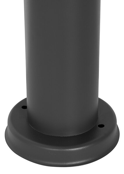 Sodobna zunanja svetilka na drog temno siva z opal 110 cm IP44 - Rox