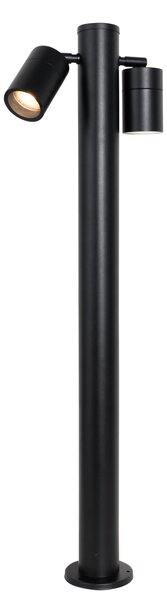 Stoječa zunanja svetilka črna 80 cm IP44 nastavljive 2-luč - Duo