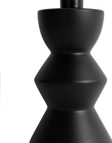Dizajnerska namizna svetilka črna žametna kapa taupe z zlatom 35 cm - Alisia