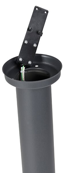 Antracit siva stebrasta zunanja svetilka 80 cm IP44 opal - Rox