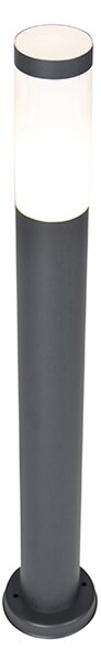 Antracit siva stebrasta zunanja svetilka 80 cm IP44 opal - Rox