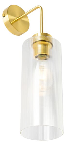 Stenska svetilka v slogu art deco zlata s steklom - Laura