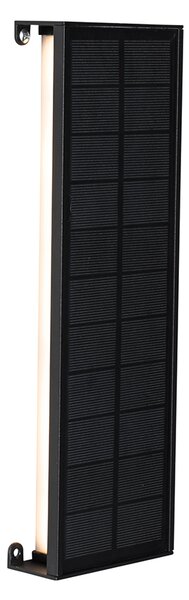 Zunanja stenska svetilka črna 30 cm vključno z LED 4-stopenjsko zatemnitvijo s sončno energijo - Serena