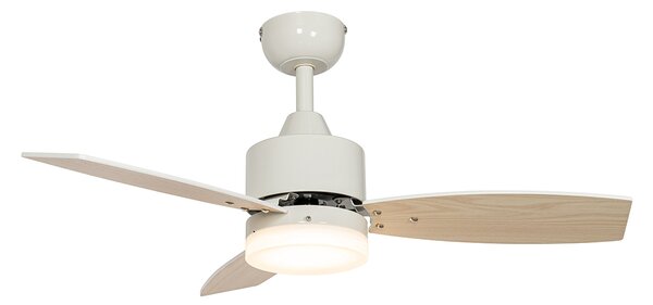 Zunanji stropni ventilator bel z lesnim potiskom 91,3 cm vklj. LED zatemnitev z daljinskim upravljalnikom IP44 - Toledo
