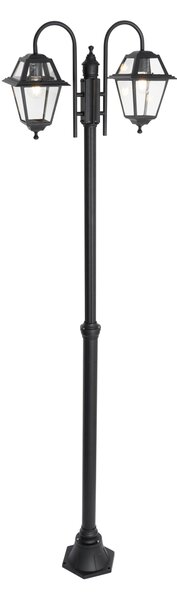 Klasična zunanja svetilka črna 235 cm 2-luč IP44 - Berta