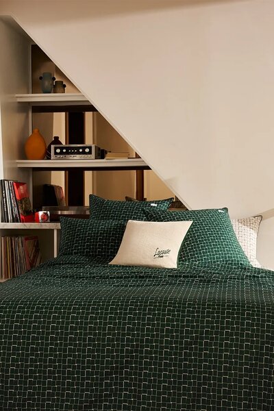 Lacoste Bombažna prevleka za odejo Lacoste L BLOCK Vert 140 x 200 cm