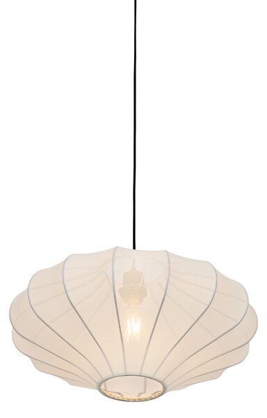 Dizajnerska viseča svetilka bela svila 50 cm - Plu