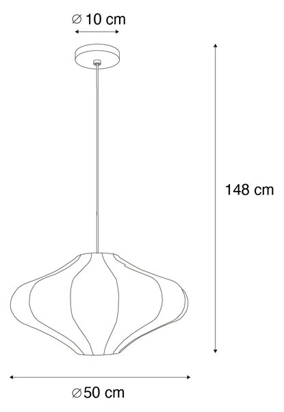 Dizajnerska viseča svetilka bela svila 50 cm - Plu