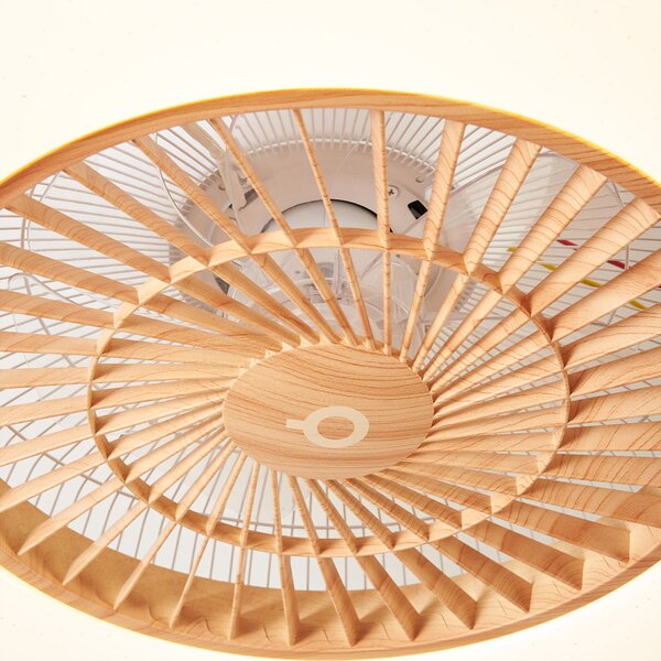 Stropni ventilator z lesnim potiskom z učinkom zvezd 60 cm vklj. LED zatemnitev z daljinskim upravljalnikom - Climo