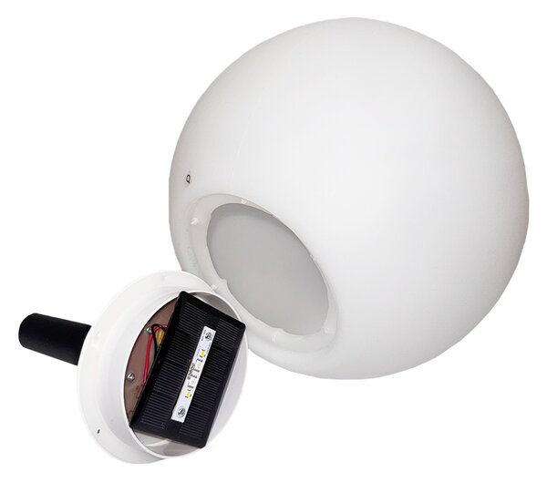 Zunanja svetilka bela 30 cm, vključno z LED IP44 Solar RGBW - Ludger