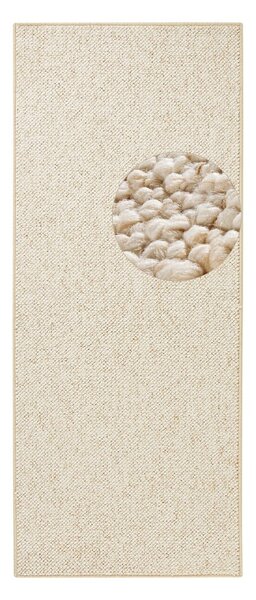 Kremno bel tekač 80x200 cm Wolly – BT Carpet