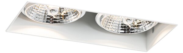 Komplet 6 vgradnih reflektorjev belih GU10 70 mm 2-lučni brez okvirja - Oneon
