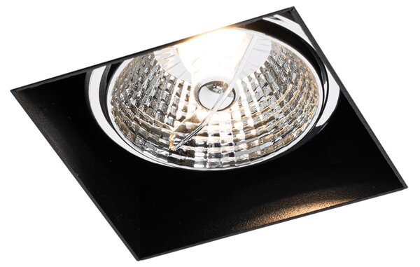 Komplet 6 črnih vgradnih reflektorjev GU10 70 mm brez okvirja - Oneon