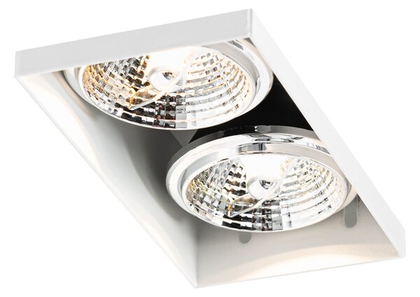 Komplet 6 vgradnih reflektorjev belih GU10 70 mm 2-lučni brez okvirja - Oneon