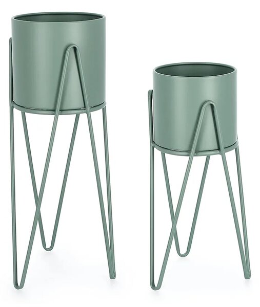 Bizzotto Komplet cvetličnih lončkov s stojalom Bizzotto Madelyn 23,5 × 53/57 / 21,5 × 42/46 cm 2-pack
