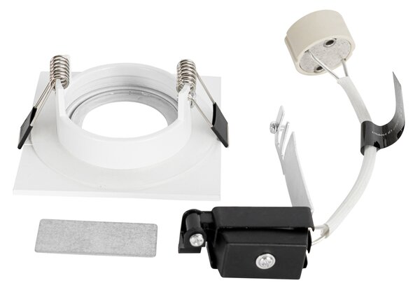 Komplet 6 vgradnih reflektorjev belih kvadratnih GU10 50 mm IP44 - Xena