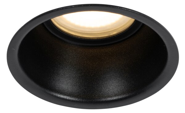 Komplet 12 črnih vgradnih reflektorjev GU10 50 mm IP44 - Dept