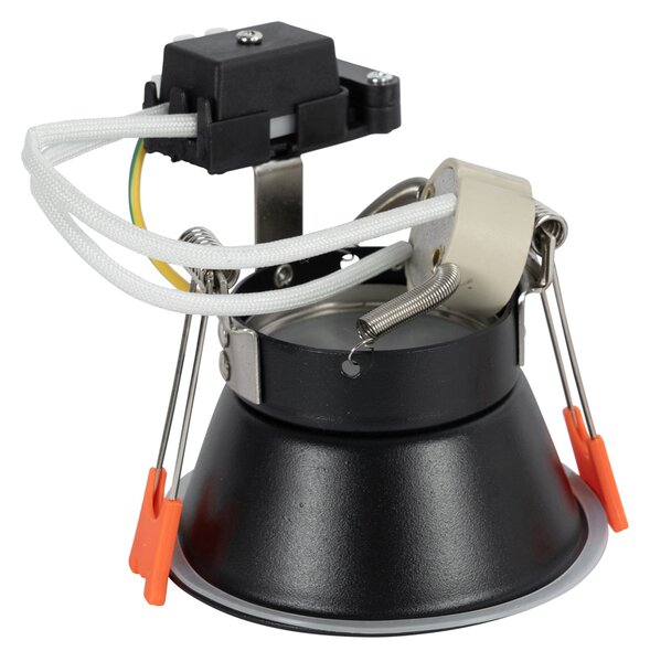 Komplet 12 črnih vgradnih reflektorjev GU10 50 mm IP44 - Dept