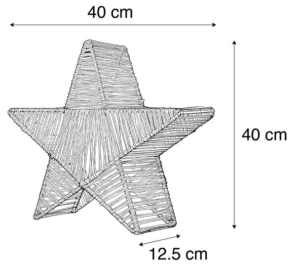 Božična stoječa svetilka rjava 40 cm, vključno z LED, IP54, polnilna - Sisine