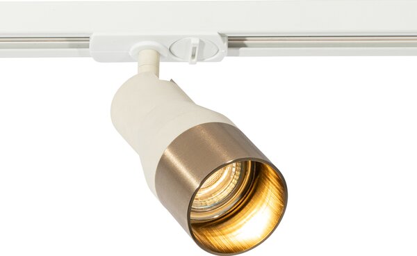 Moderni reflektor bež z zlatom za 1-fazni tračni sistem GU10 50 mm - Iconic Kohua