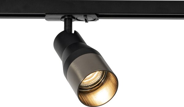 Moderni reflektor črne barve z bronasto za 1-fazni tračni sistem GU10 50mm - Iconic Kohua