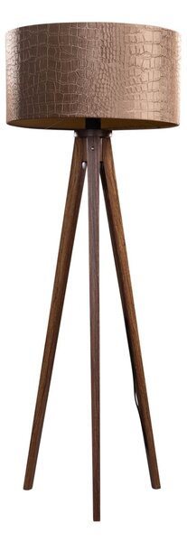Stoječa svetilka na treh nogah iz orehovega lesa z žametnim odtenkom krokodil 50 cm - Tripod Classic