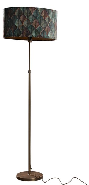 Stoječa svetilka bronasta z ovalnim žametnim odtenkom, dizajn listov 50 cm - Parte