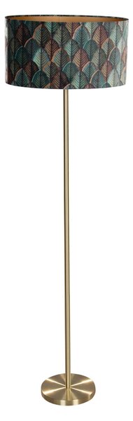 Stoječa svetilka medenina z ovalnim žametnim odtenkom, dizajn listov 50 cm - Simplo